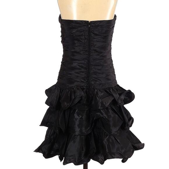 Jump Apparel Brand 90's Black Ruffle Strapless Dress Size 3/4 NWT - Picture 2 of 5